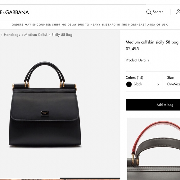 Dolce & Gabbana Sicily 58 Medium Leather Shoulder - Picture 4 of 4